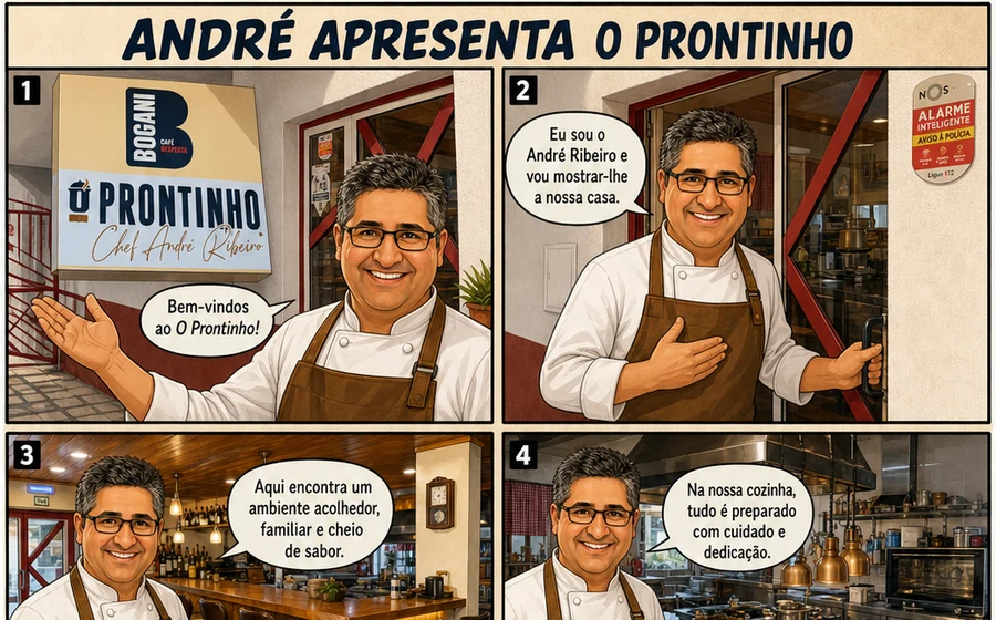 Capa da banda desenhada André apresenta O Prontinho
