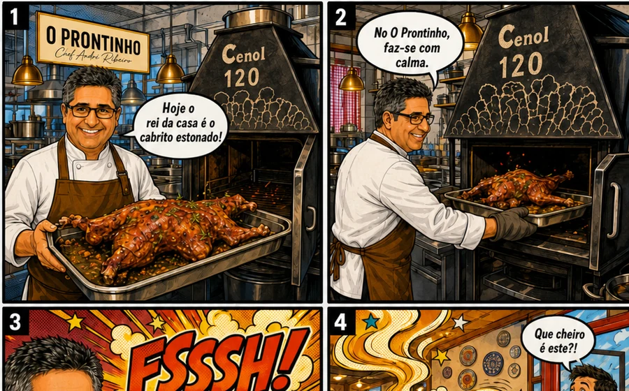 Capa da banda desenhada André cozinha cabrito estonado