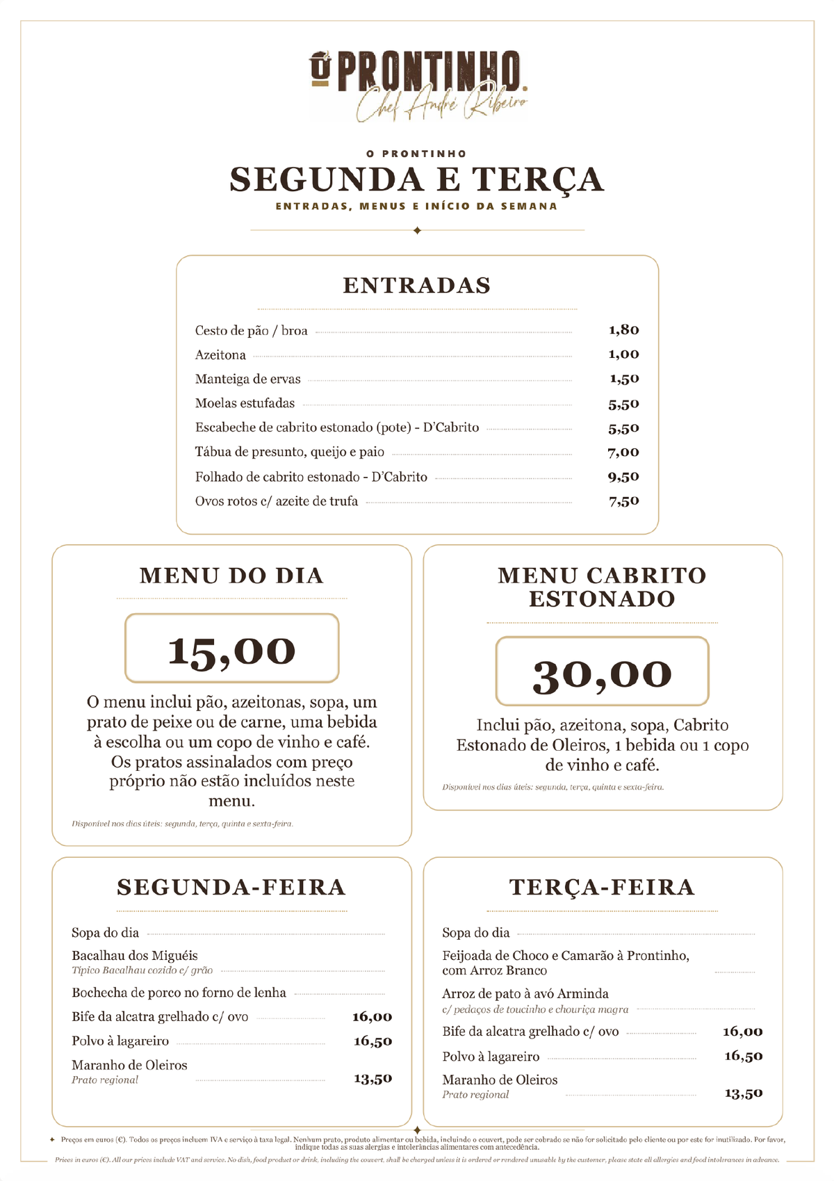 Página do menu
