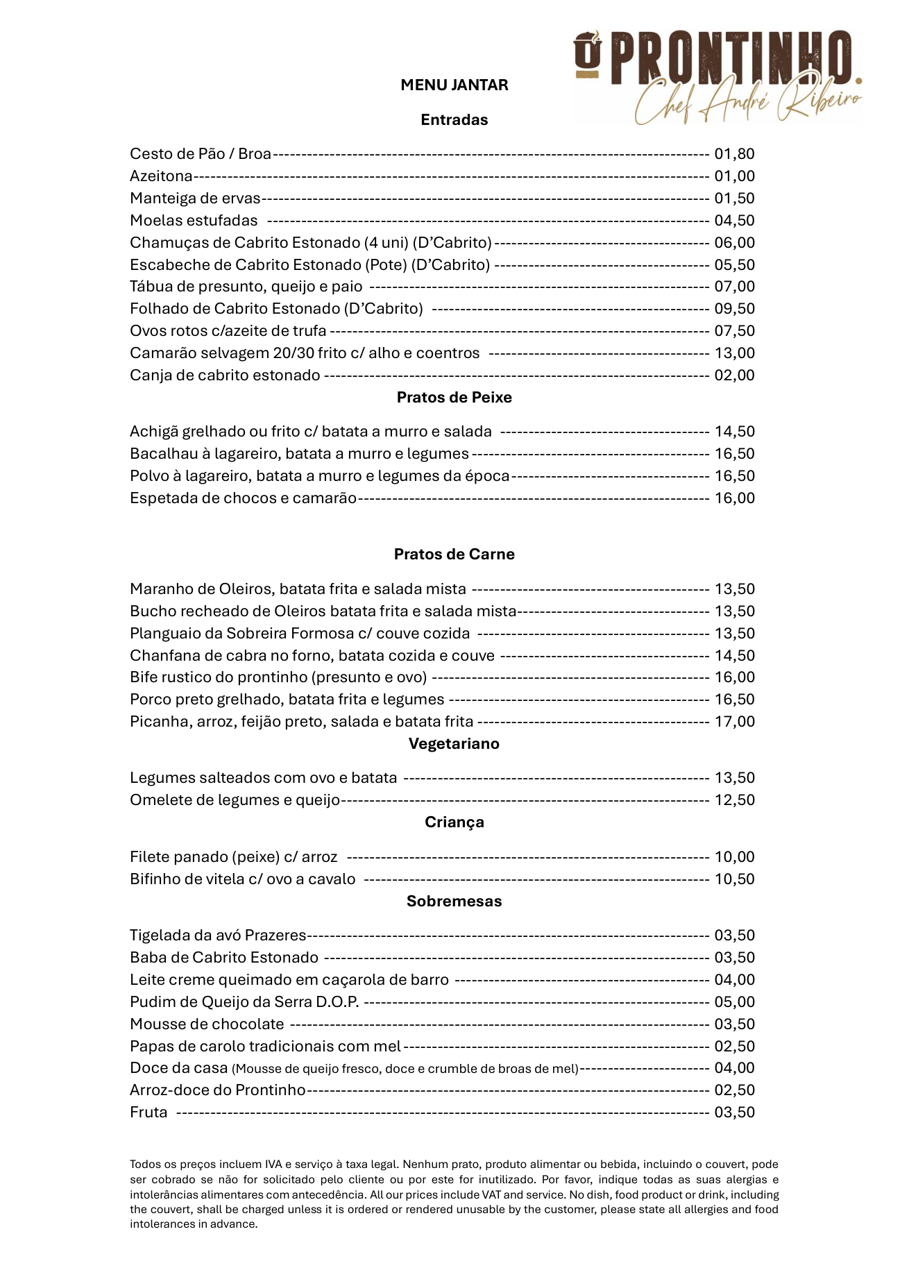 Menu jantar